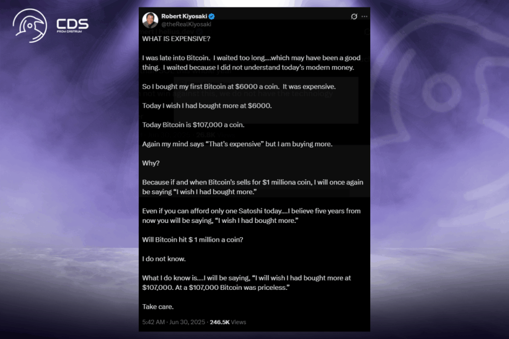 Çok Pahalı Bulmasına Rağmen Robert Kiyosaki Daha Fazla BTC Aldı 1 Robert Kiyosaki Daha Fazla BTC Aldı: “Daha Fazla Satın Almadığım İçin Pişman Olacağım”