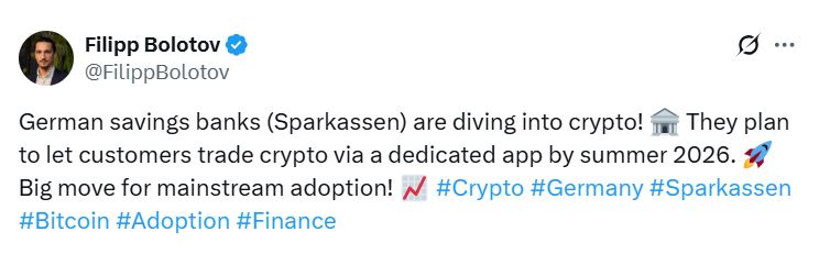MiCA Etkisi! Alman Bankası Sparkasse, Kripto Alım Satım Hizmetini Başlatıyor 2 MiCA Etkisi! Alman Bankası Sparkasse, Kripto Alım Satım Hizmetini Başlatıyor