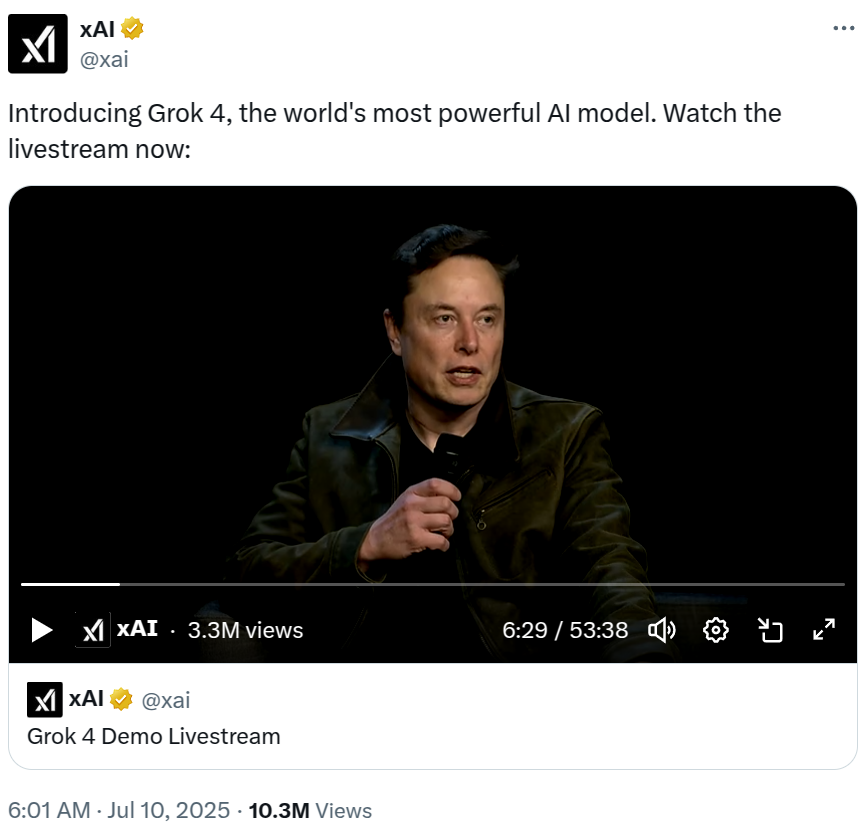 Elon Musk’ın xAI’si Grok 4 Sonrası Yeni Planlarını Açıkladı
