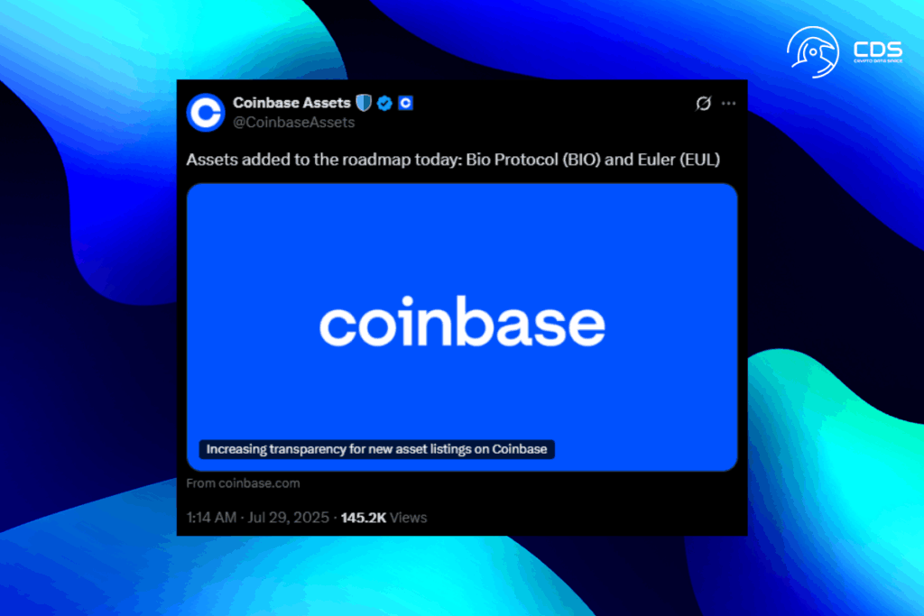Sürpriz BIO ve EUL Hamlesi İle Coinbase Yatırımcıları Heyecanlandırdı 1 Sürpriz BIO ve EUL Hamlesi İle Coinbase Yatırımcıları Heyecanlandırdı - BIO ve EUL Yukselise Gecerken Coinbase Yatirimcilari Heyecanlandirdi