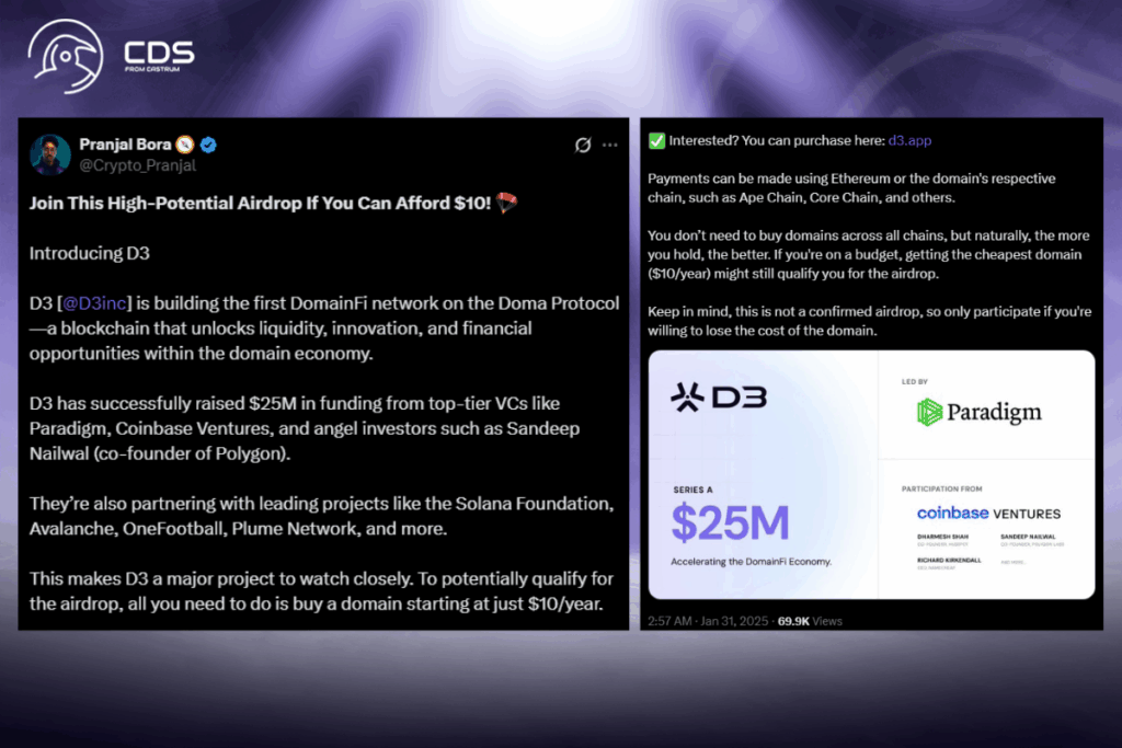 Bu Haftanın En İyi 3 Kripto Airdrop'u: Temmuz Ayının En Popüler Fırsatları 7 D3 Airdrop’u Yolda mı? ApeChain, Core, Shiba ve Viction’da Domain Mint’leyin!