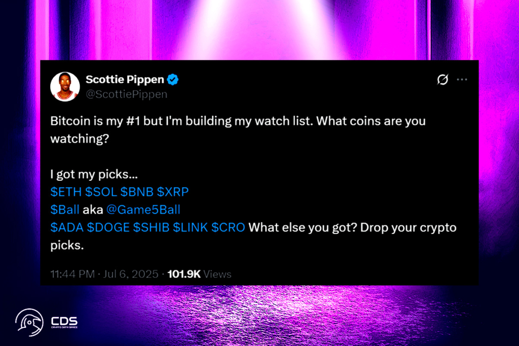 Scottie Pippen Favori Altcoinlerini Açıkladı: Şaşırtıcı Listeye Bir Göz Atın 1 Scottie Pippen Favori Altcoinlerini Açıkladı: ETH, SOL, DOGE ve Daha Fazlası