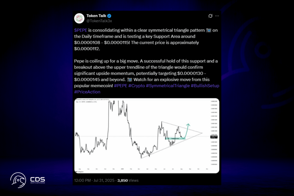PEPE Coin Kaosu: Ayılar Fiyatı Kritik Seviyelerin Altına İndirebilir mi? 6 PEPE İçin Simetrik Üçgen Kırılımı ve Hedef Fiyatlar