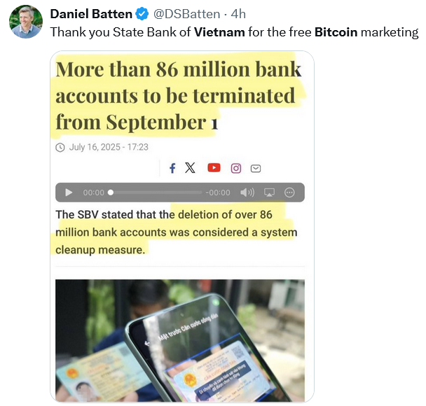 Vietnam’da 86 Milyon Hesap Kapatıldı: Bitcoin Savunucuları “İşte Bu Yüzden Bitcoin” Diyor