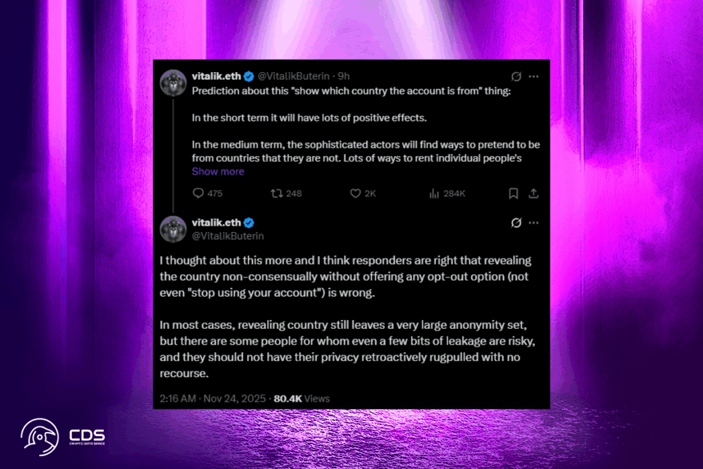 Buterin, X’in Konum Gösterme Özelliğine Karşı Kullanıcılarla Aynı Endişeleri Paylaştı