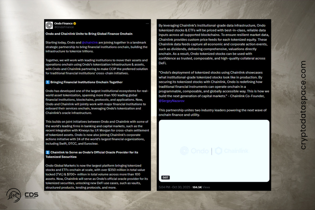 Tokenize Hisse Senetleri ve ETF’leri İçin Ondo Finance ve Chainlink Ortaklık Kurdu