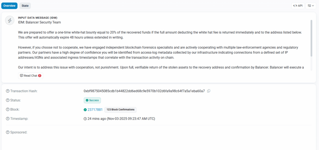 DeFi Uyarısı: Balancer Saldırısı v2 Havuzlarını Etkiledi