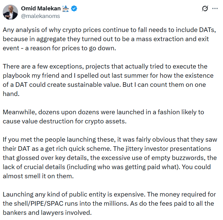 Omid Malekan: Kripto Hazine Şirketleri Bitcoin Fiyat Düşüşünde Etkili