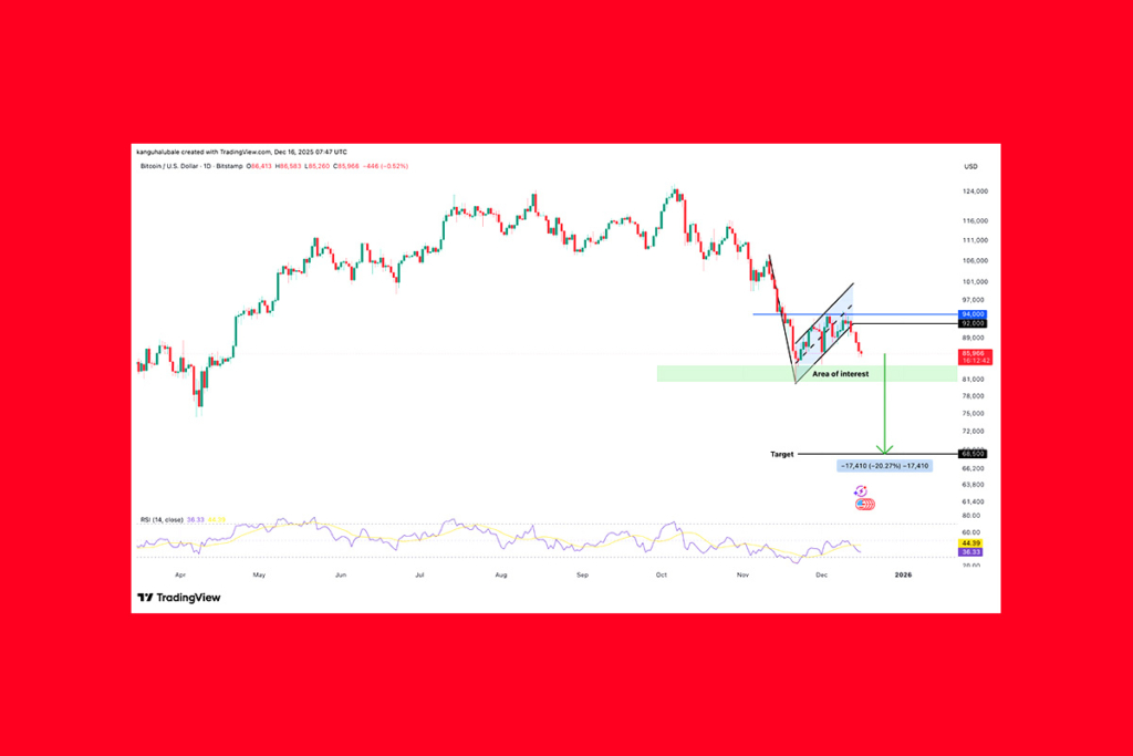 BTC Teknik Yapısı Destek Kaybı Sonrası Zayıflıyor