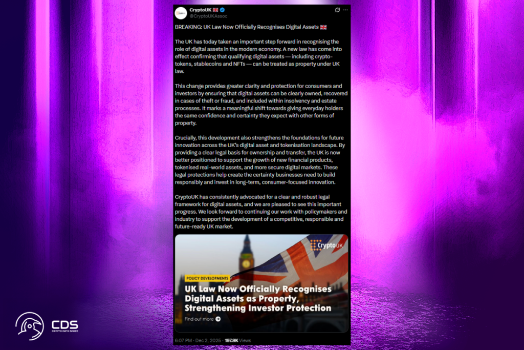 Birleşik Krallık’ta Kripto Transferleri İçin Hukuki Zemin Resmen Oluşturuldu