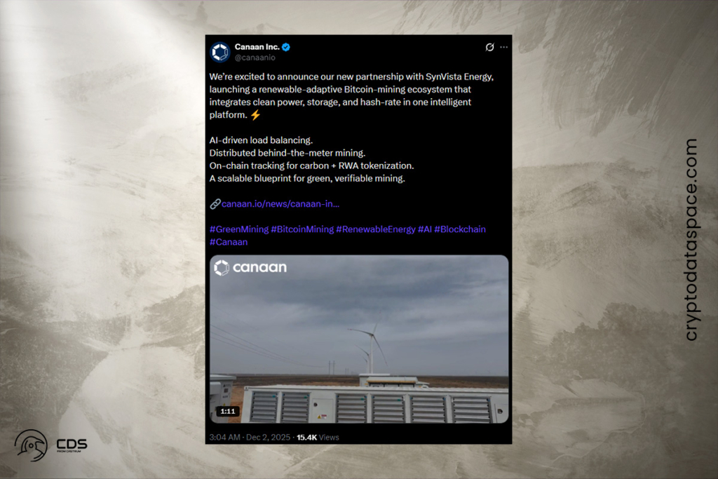 Bitcoin Madenciliği Yeşile Dönüyor: Canaan – SynVista İş Birliği