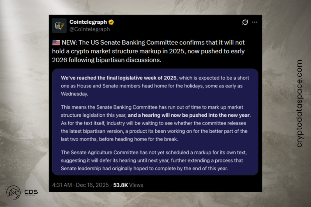 Kripto Regülasyonunda Gecikme: ABD Senatosu Kritik Oylamayı Erteledi