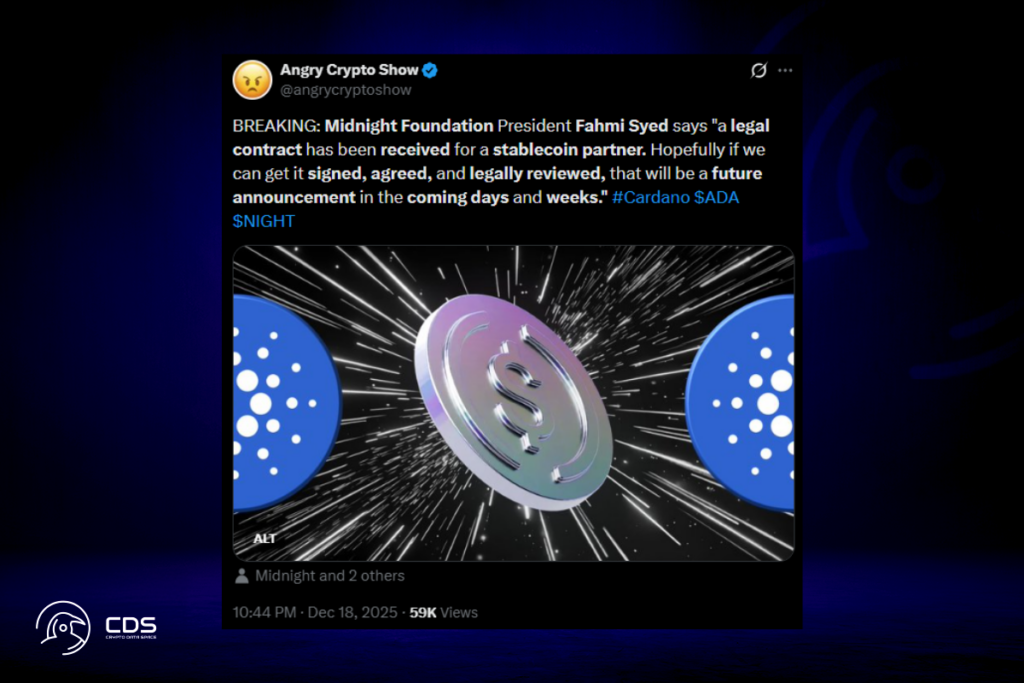 Midnight Başkanı Yaklaşan Stablecoin Duyurusunun Sinyalini Verdi