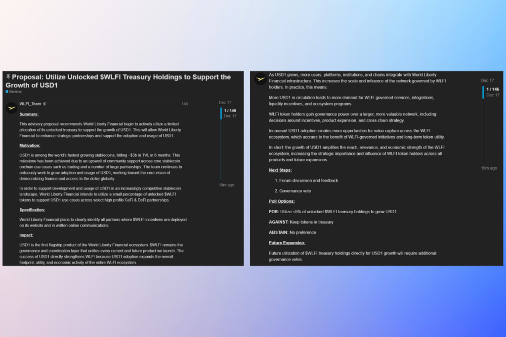 WLFI, Hazine Fonlarını Kullanarak Agresif USD1 Genişleme Planını Duyurdu