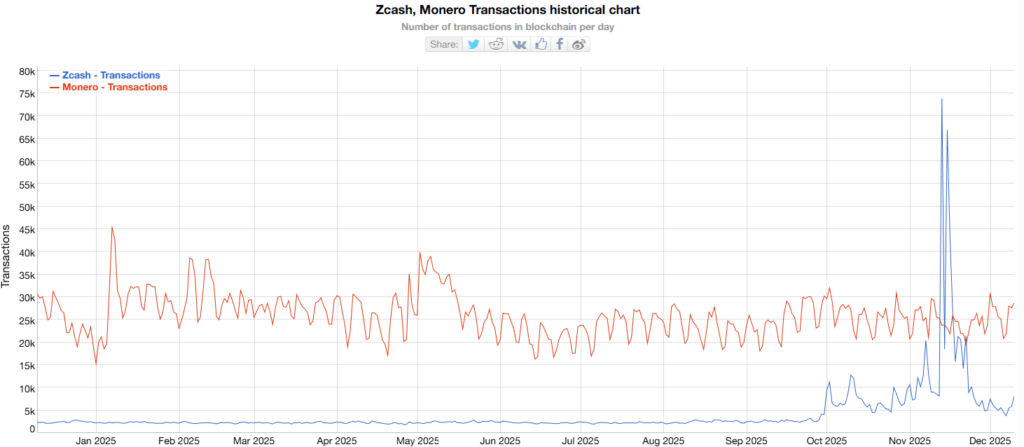 Monero, Düşük İşlem Hacmine Rağmen Zcash’i Geride Bırakıyor